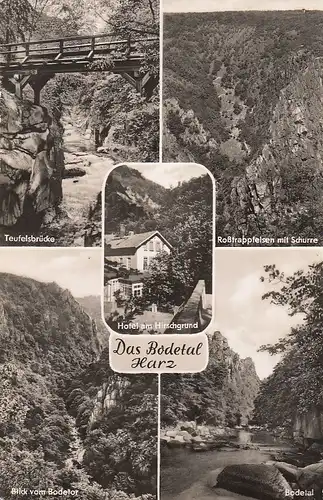 Das schöne Bodetal, Harz, nahe Thale, Mehrbildkarte gl1962 E4594