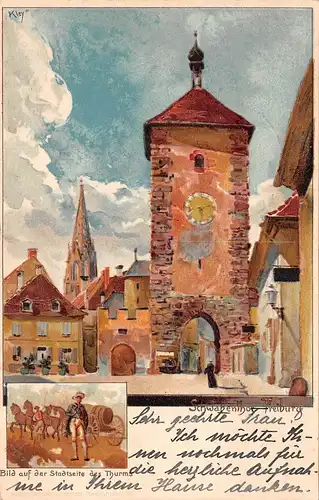 Freiburg Schwabentor Bild a.d. Stadtseite d. Turms Nach Kley bahnpgl1907 164.631