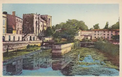 Niort (Deux-Sèvres) Le Donjon vu des Vieux Ponts sur la Sèvre ngl E2504