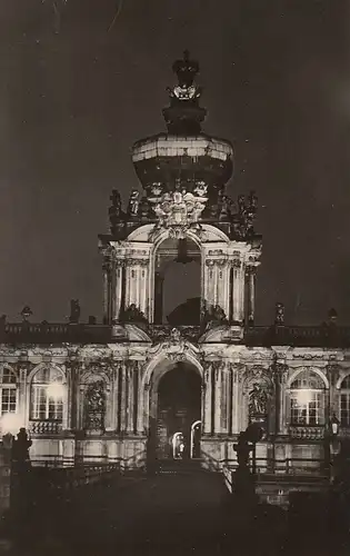 Dresden - Zwinger, Kronentor bei Nacht ngl E4630