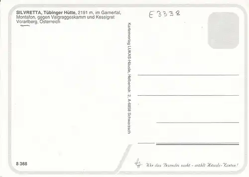 Silvretta, Tübinger Hütte, im Garmertal, Montafon ngl E3338