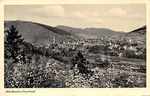 Altenhundem (Sauerland) Panorama gl1954 163.673