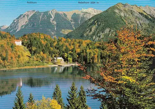 Freibergsee bei Oberstdorf i.Allgäu mit Rubihorn und Nebelhorn ngl E3416