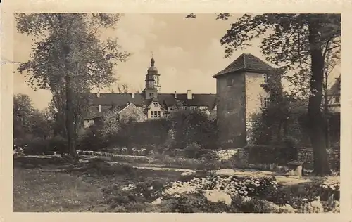 Arnstadt in Thüringen, alte Stadtmauer im Schloßgarten gl1957 E4215