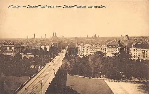 München Maximilianstraße vom Maximilianeum aus gesehen gl1909 163.836