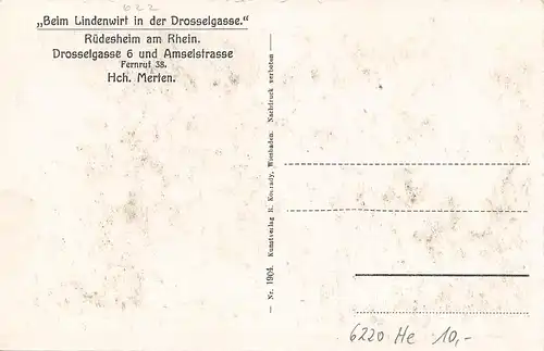 Rüdesheim Beim Lindenwirt in der Drosselgasse ngl 164.671