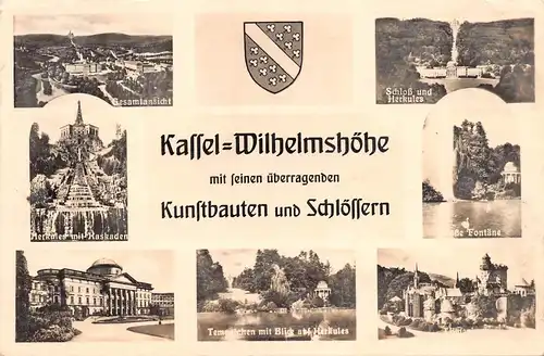 Kassel-Wilhelmshöhe Herkules Kaskaden 7 Ansichten mit Wappen gl1943 163.305