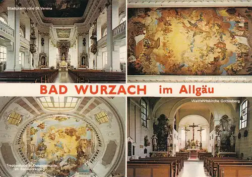 Bad Wurzach, Stadtpfarrkirche St.Verena, Mehrbildkarte ngl E3478