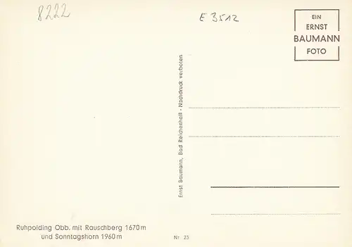 Ruhpolding Obb., mit Rauschberg und Sonntagshorn ngl E3512