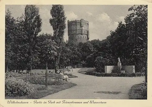 Wilhelmshaven, Park mit Friesenbrunnen und Wasserturm gl1937 E3281