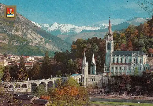 Lourdes, Le Basilique et le Pic du Jer gl1990 E2542