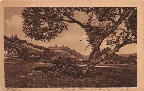 Würzburg - Blick auf Festung und Käppele ngl 167.342