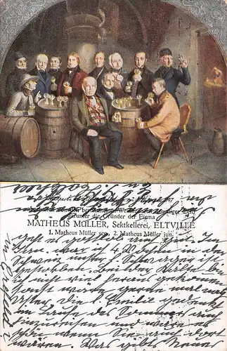 Eltville a.Rhein MATHEUS MÜLLER Sektkellerei Weinprobe N. Gemälde gl1924 163.807