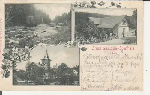 Egerthal bei Selb LITHO Hirschensprung, Villa, Forsthaus gl1900 228.483