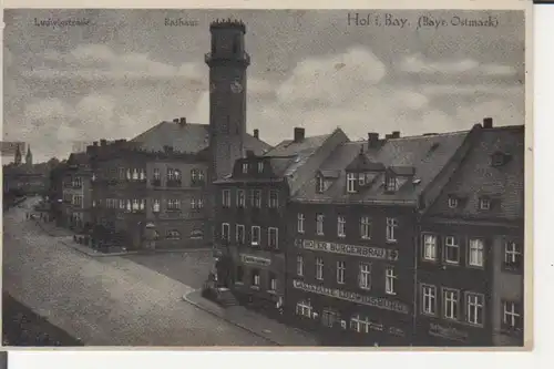 Hof i.B. Partie am Rathaus mit Gaststätte Ludwigsburg gl1942 228.493