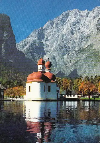 Berchtesgadener Land, St.Bartolomä am Königssee mit Watzmann gl1992? E3559