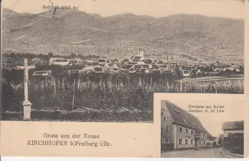 Kirchhofen im Breisgau Gasthaus zur Krone Panorama gl1913 227.178