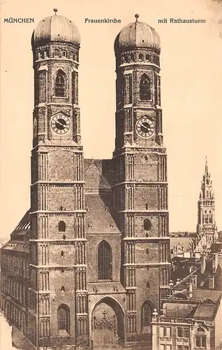 München Frauenkirche mit Rathausturm ngl 163.890