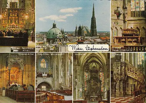 Wien, Stephansdom, Mehrbildkarte glum 1970? E2321