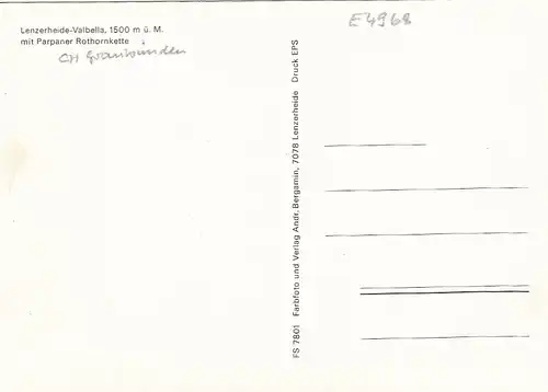 Lenzerheide-Valbella,mit Parpaner Rothornkette ngl E4968