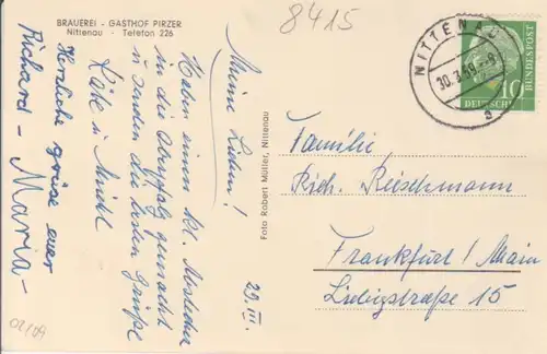 Nittenau - Brauerei/Gasthof Pirzer gl1959 227.985