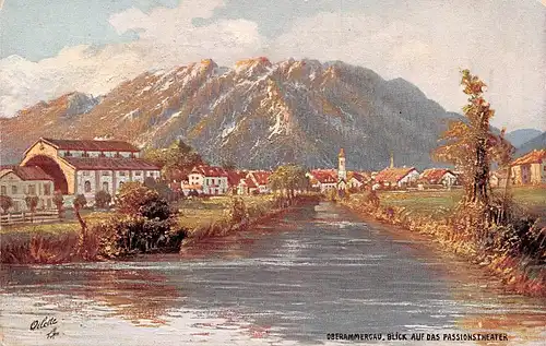 Oberammergau - Blick auf das Passionstheater ngl 166.253