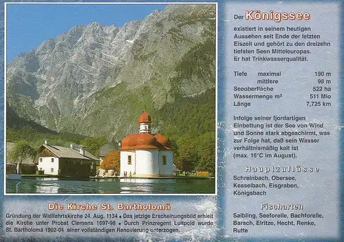 St. Bartholomä am Königssee mit Watzmann-Ostwand ngl E3463