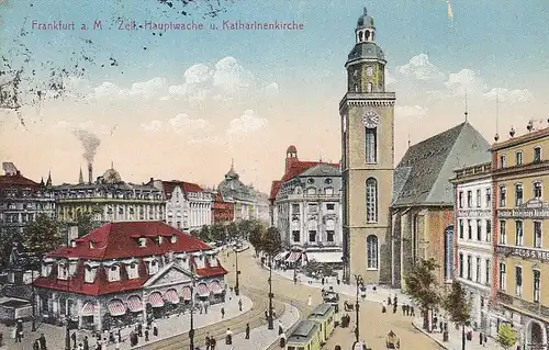 Frankfurt a.M., Zeil, Hauptwache und Katharinenkirche gl1925 E2713