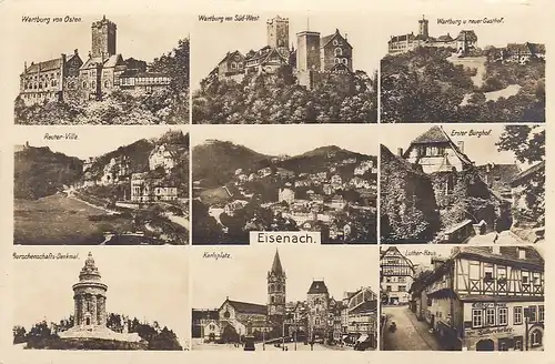 Eisenach und Wartburg, Mehrbildkarte ngl E4259