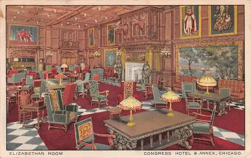 Chicago Congress Hotel & Annex Elizabethan Room gl1925 165.419