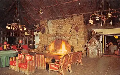 Bear Mountain N.Y. Fireplace Lobby of Bear Mountain Inn gl1965 165.229