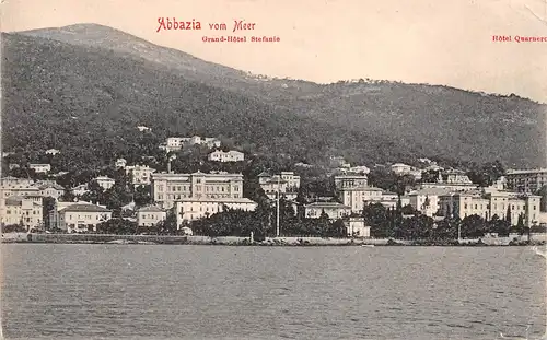 Abbazia - Blick vom Meer Grand-Hôtel Stefanie und Hôtel Quarnerc gl1924 165.439