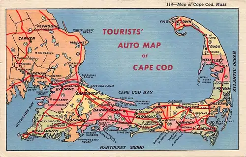 Cape Cod MA Map gl1957 164.162