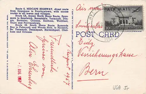 Cape Cod MA Map gl1957 164.162