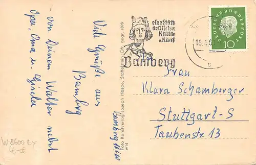 Bamberg - 4 Ansichten und Vers gl1960 167.689