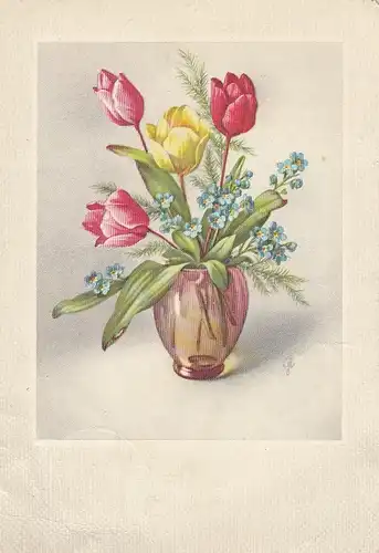 Vase mit Tulpen gl1961 E5616