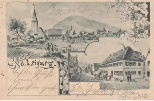 Leinburg LITHO Panorama und Straßenpartie gl1902 228.212