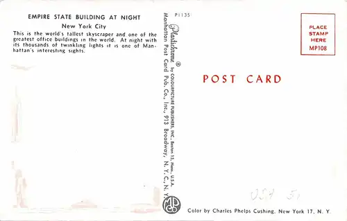 New York City NY Empire State Building at Night ngl 164.101