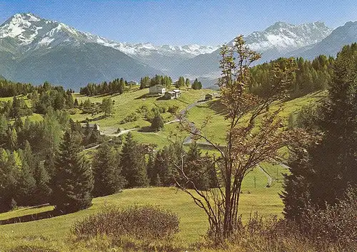 Lenzerheide, Blick auf Sporz-Davains mit Oberhalbsteinerbergen ngl E3725