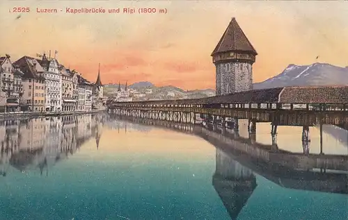 Luzern, Kapellbrücke und Rigi ngl E5738