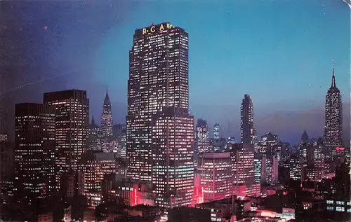 New York City NY Night Falls On Midtown Manhattan gl1938? 164.187