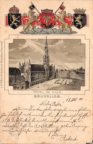 Bruxelles Hotel de Ville Prägekarte gl1900 165.320