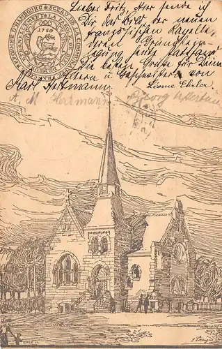 Hamburg Alte Kirche Nach Zeichnung Künstlerkarte gl1903 165.671