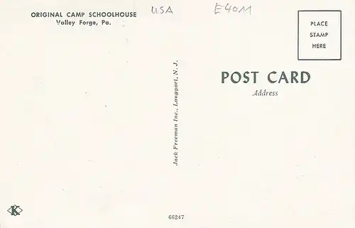 Valley Forge, Pa., Original Camp Schoolhouse, ngl E4011