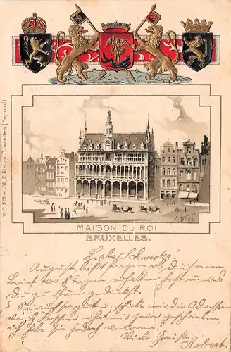 Bruxelles Maison du Roi Prägekarte glca.1900 165.336