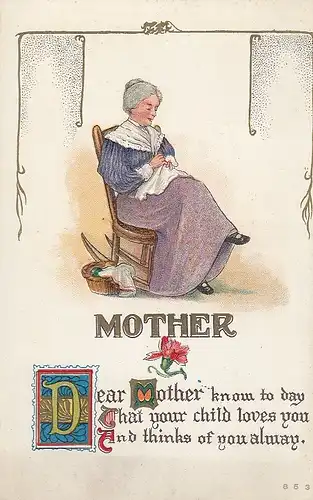 Muttertag-Wünsche: Dear Mother ... Prägedruck ngl E5345