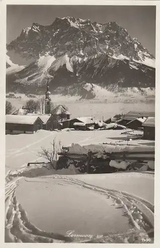 Lermoos in Tirol, Blick auf Ehrwald, Zugspitze und Wettersteinmassiv gl1932 E5993