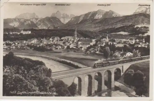 Traunstein - Panorama mit Eisenbahnbrücke gl1934 227.757