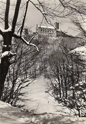 Eisenach, Wartburg über dem Helltal im Schnee gl1966 E4197
