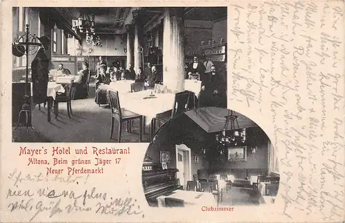 Hamburg-Altona Mayer's Hotel u. Restaurant Clubzimmer gl1908 165.670